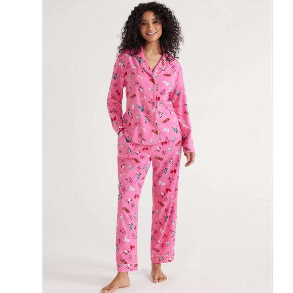 SAL & PIMENTA -  Christmas Pets Frill Collar Pyjamas - Pink main image 1